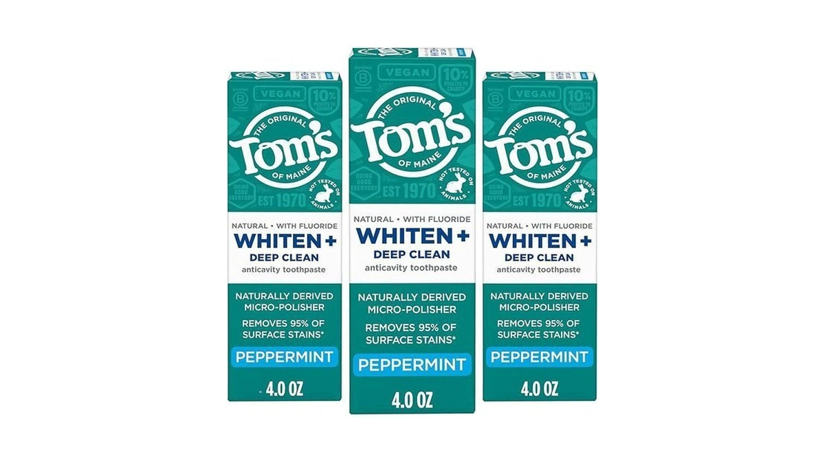 Tom's Of Maine Whiten Plus Deep Clean Whitening Toothpaste, Natural