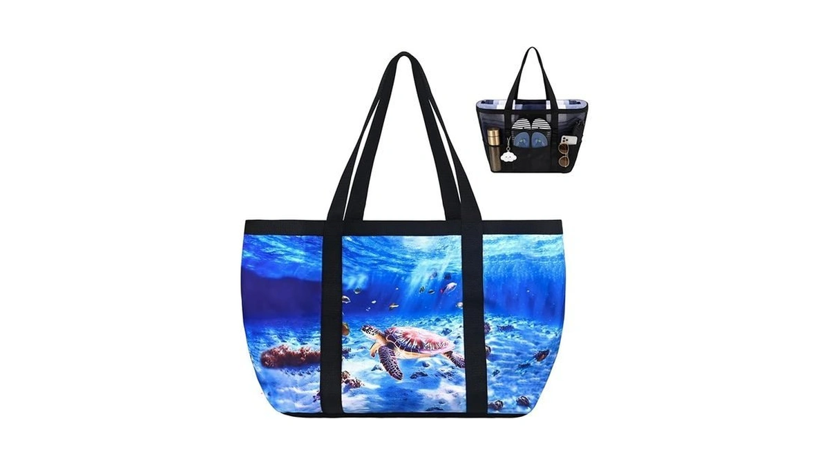 Fomaris Large Mesh Beach Bag For Women, Waterproof Sandproof Summer