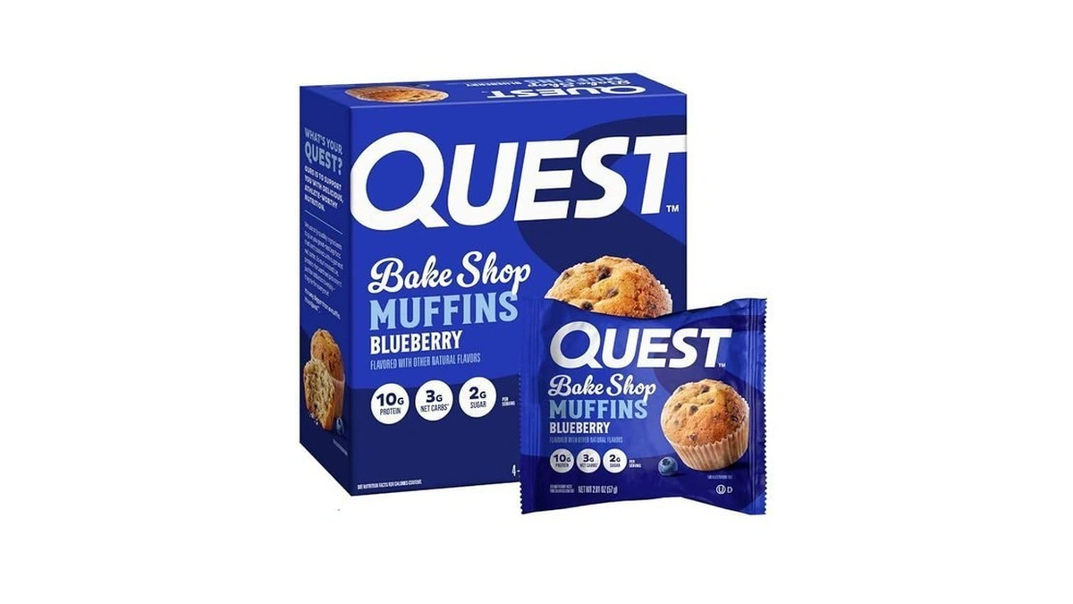 Quest Nutrition Blueberry Muffin, 10g Protein, 3g Net Carb, 2g