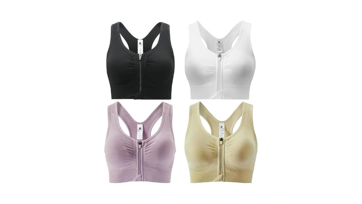 Sporme Running Zip Front Sports Bra For Women - Medium
