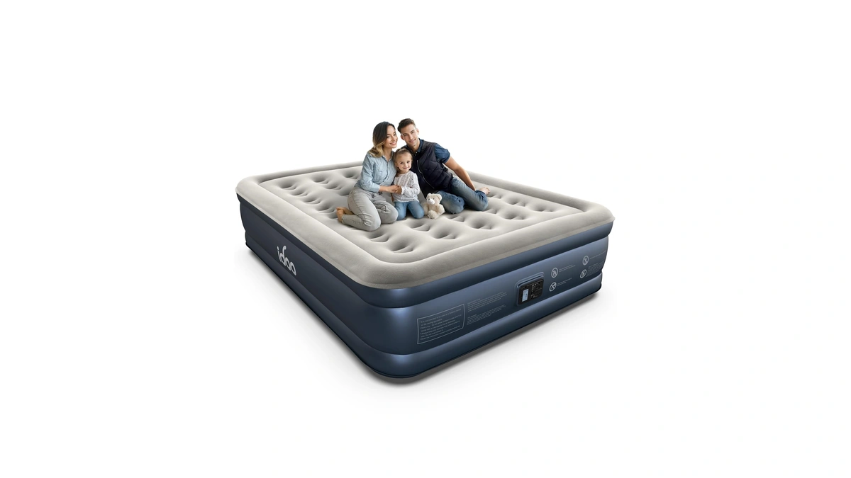 Idoo Queen Air Mattress With Built In Pump, 18 Raised