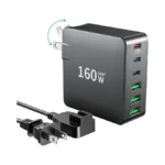 Usb C Charger, 160w Fast Gan Compact Foldable Rapid Plug