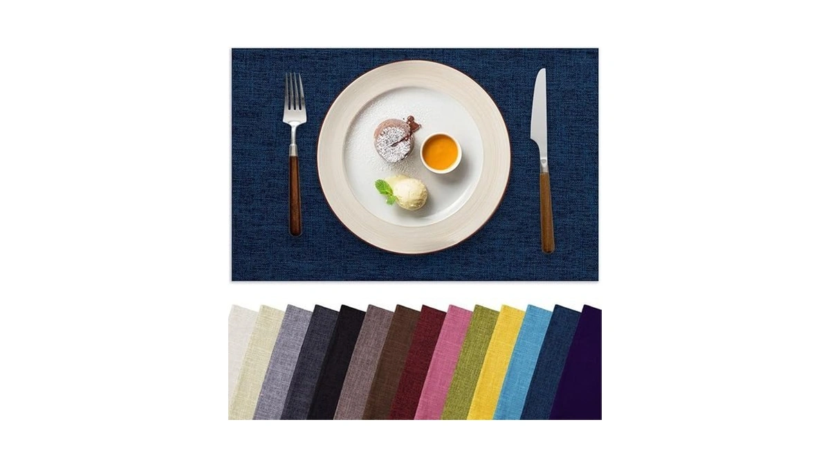 Aironment Placemats Set Of 4, Bilayer Thickened Linen Place Mats