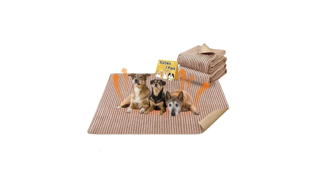 Dog Crate Mat, 2 Pack 36"×54" Flannel Washable Pet Mat