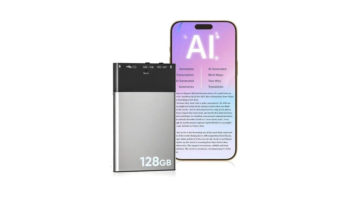 Dgfan 128gb Ai Voice Recorder, Note Voice Recorder - Transcribe