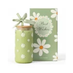 Kmccumber Cute Glass Matcha Cup With Lids And Straws, Teen