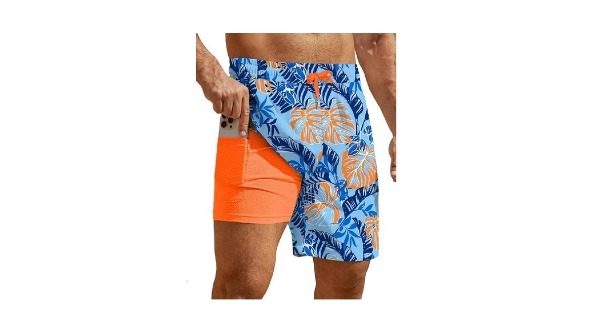 Hardaddy Men's 2 In 1 Swim Trunks With Compression Liner