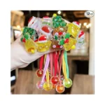 12pcs Ball Charm Hair Ties For Little Girls,colored Bead Rubber