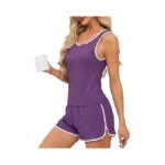 Yya Summer Pajamas For Women Set Ribbed Pajama Short Set
