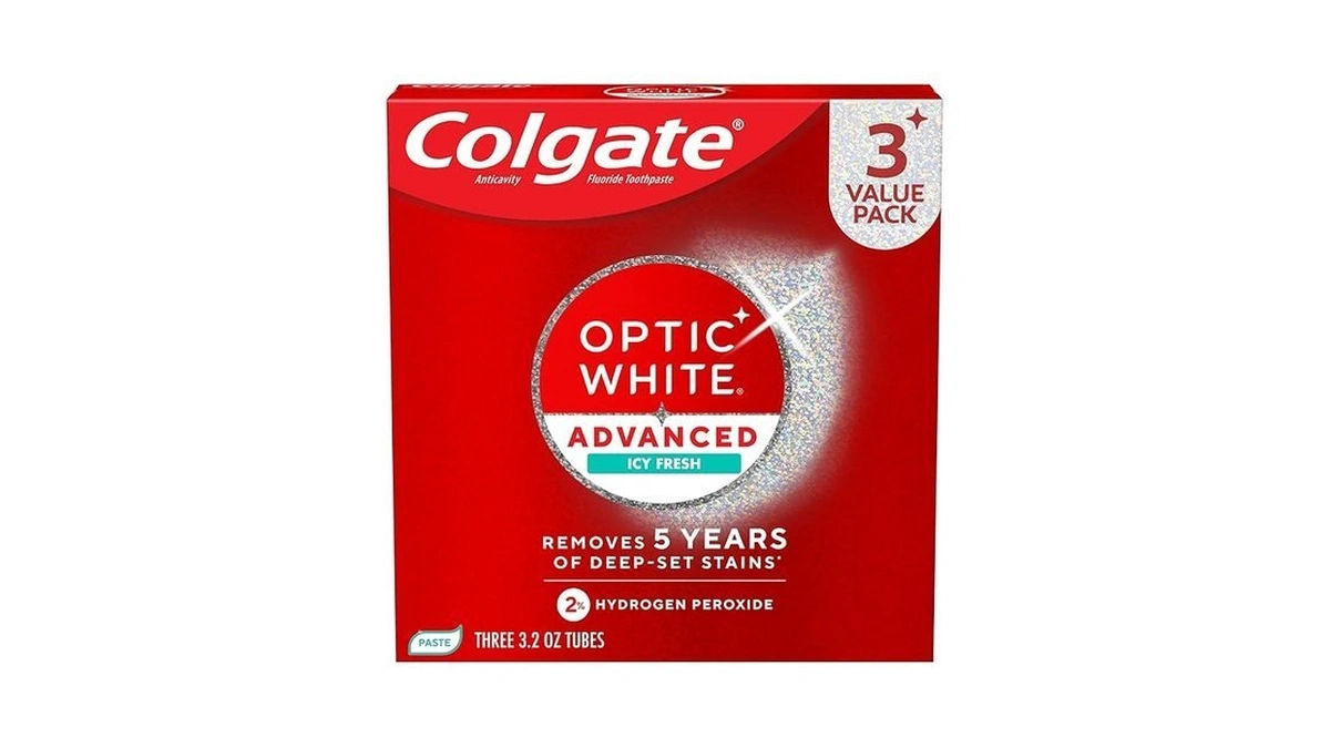 Colgate Optic White Advanced Hydrogen Peroxide Toothpaste Pack, Teeth Whitening