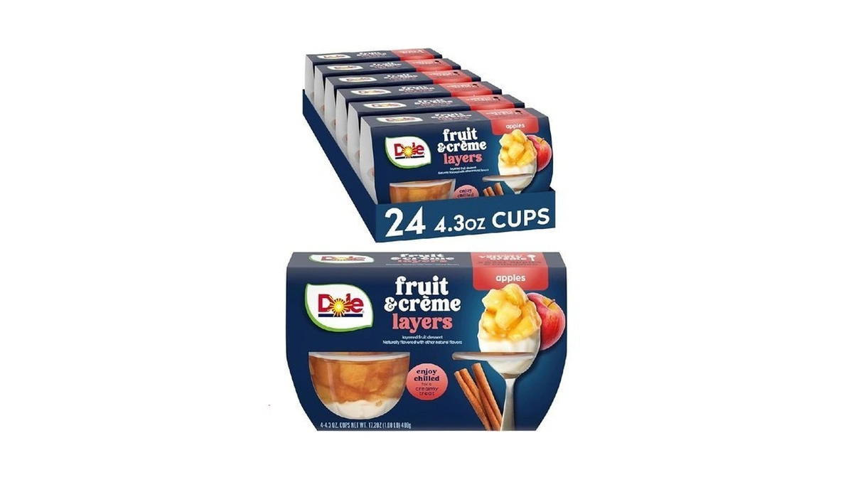 Dole Fruit Bowls Apples & Crème Layers Snacks, 4.3oz 24