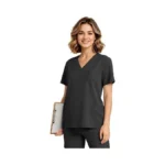 Bovchies Scrub Tops For Women, V-neck Medical Uniform Top With