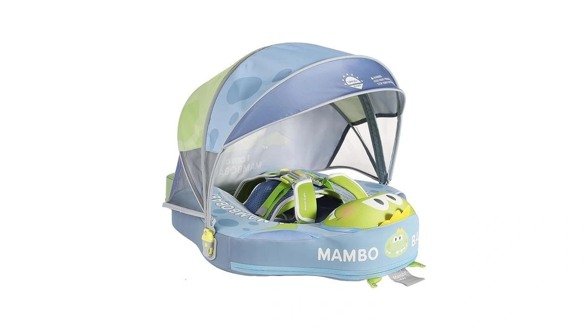 Mambobaby Float Non-inflatable Baby Float With Canopy, Five-point Safety System,