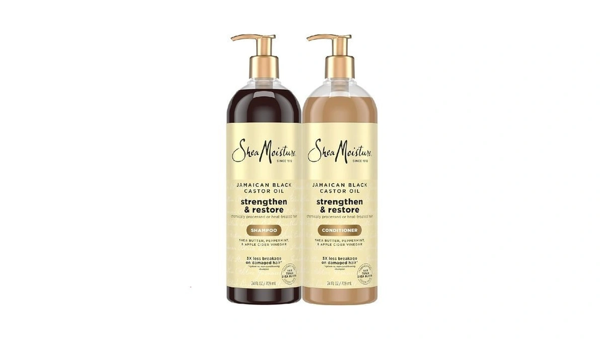 Sheamoisture Strengthen & Restore Shampoo And Conditioner Bundle Jamaican Black