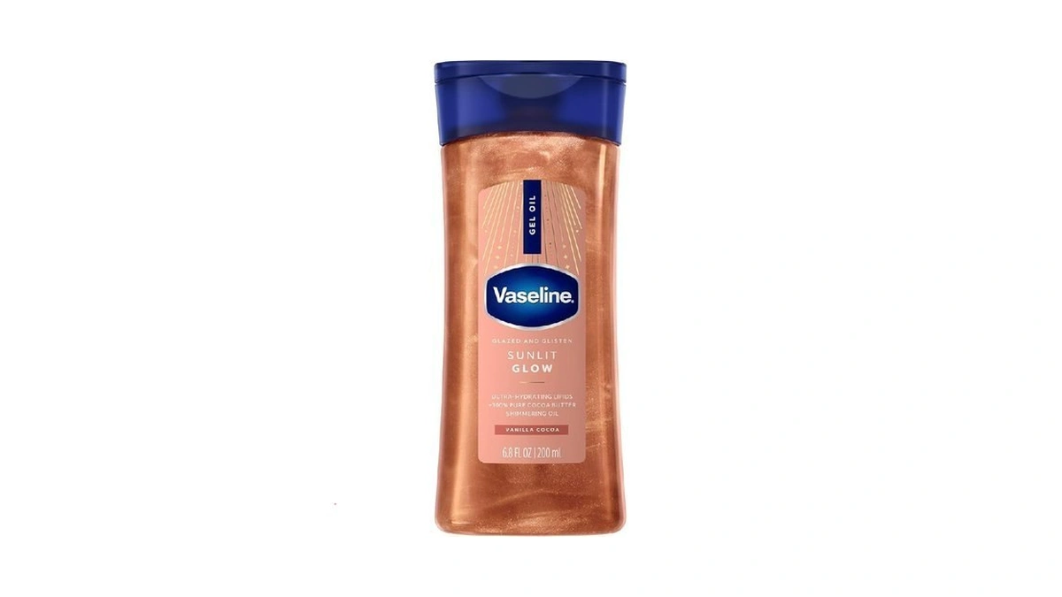 Vaseline Glazed And Glisten Sunlit Glow Body Gel Oil Vanilla