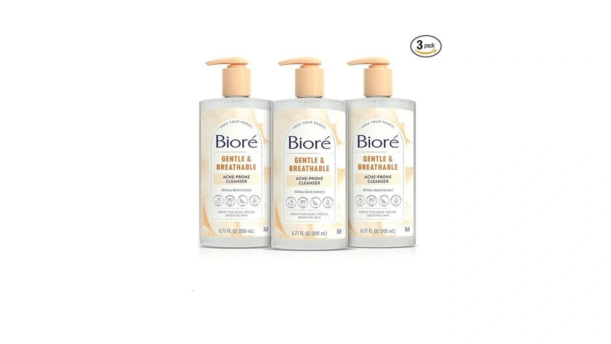 Biore Gentle & Breathable Acne Face Wash, Gentle Face Cleanser