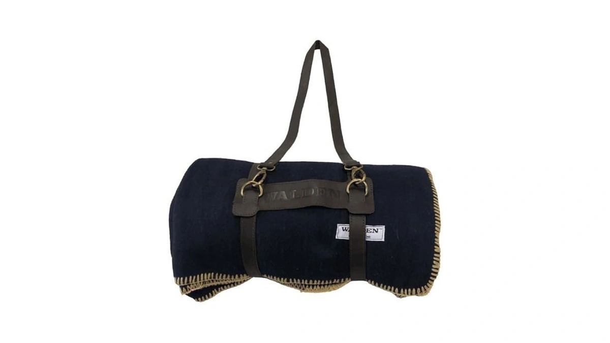 Fireside Wool Blanket With Leather Carrying Strap