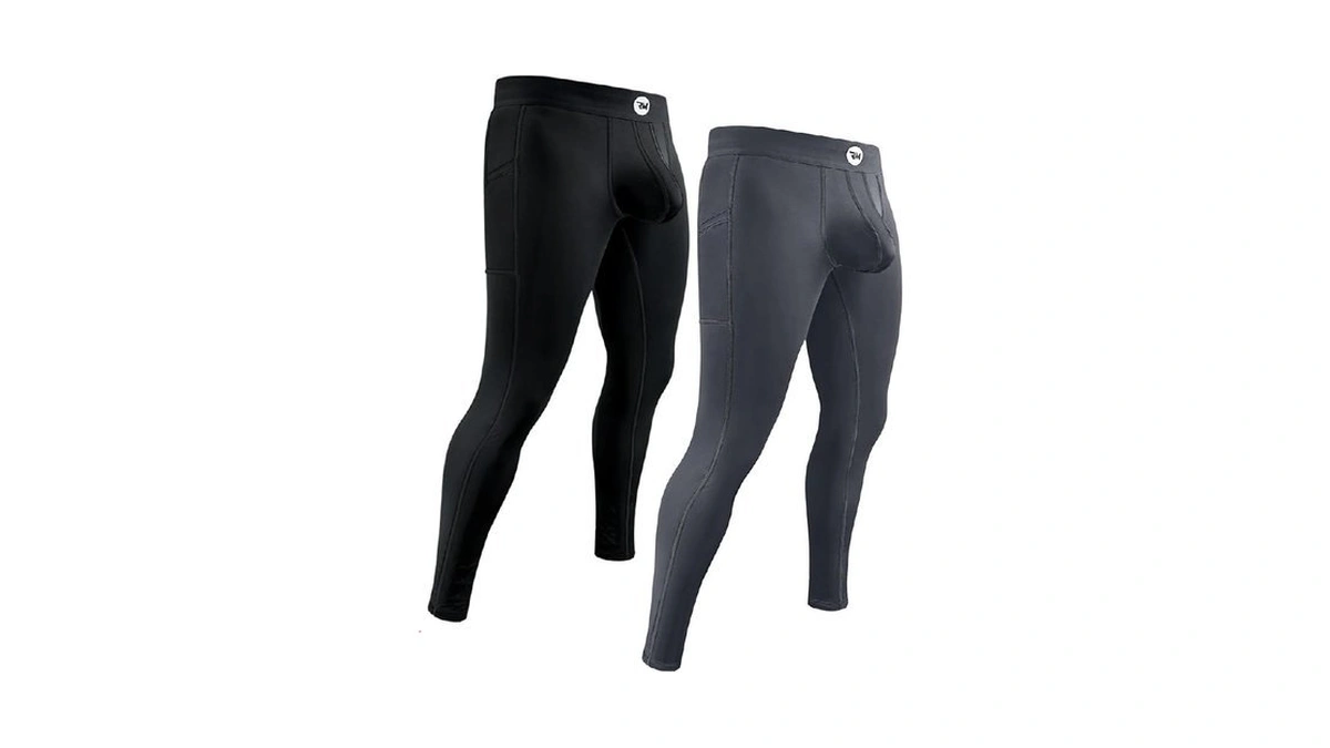 Real Men 28in Nylon Leggings B Pouch Lrg 2pk Blk/gry