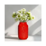 Wancetang Red Ceramic Vase For Home Decor - 9 Inch