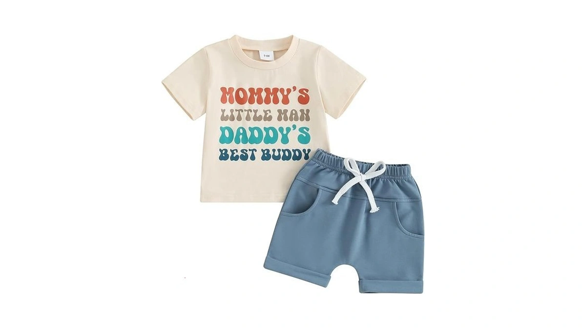 Allshope Toddler Baby Boy Summer Outfit Short Sleeve Letter Print