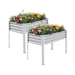 Land Guard 2 Pack Galvanized Raised Garden Bed With Legs,