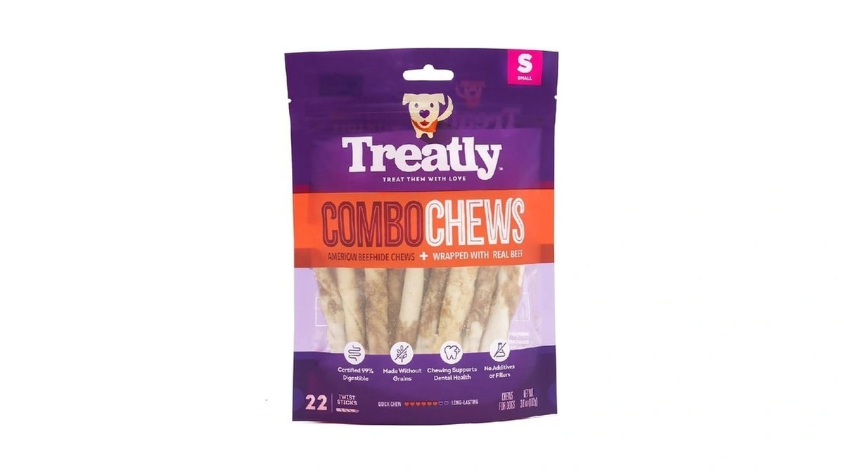 Treatly Combo Chews Beefhide Twist Sticks 5" W/beef Meat Wrap