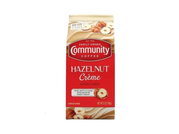 Community Coffee Hazelnut Creme Flavored 12 Ounce, Medium Roast Ground