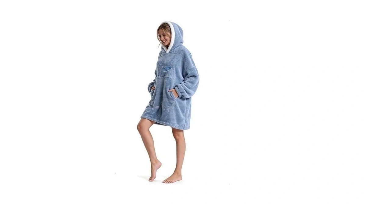 Wearable Blanket Hoodie, Cozy Soft Hooded Blanket Sweatshirt For Women