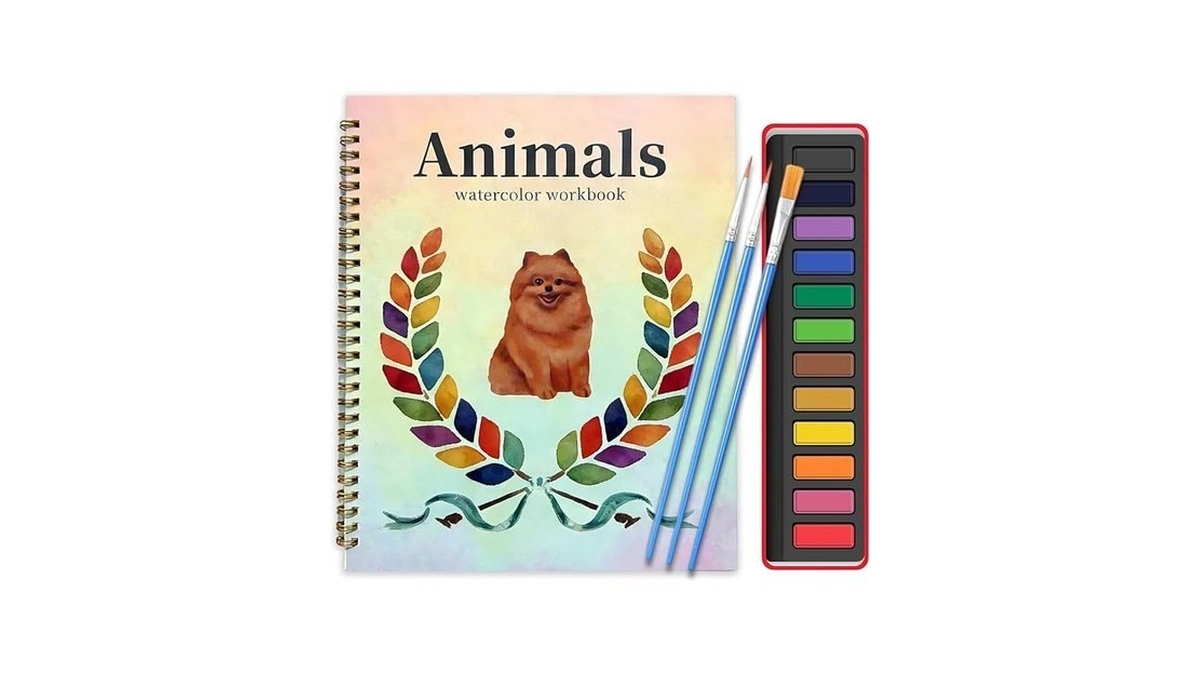 Laobusei Watercolor Workbook, Large 10.3x8.3” Beginner Friendly Watercolor Painting Kit