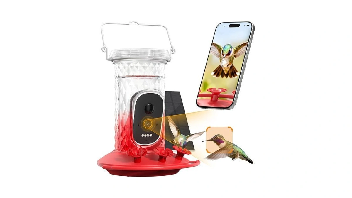 Grebilux Smart Hummingbird Feeder Camera With Ai Identification, 2.5k Hd