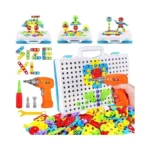 Parhlen Educational Toys Building Blocks, 244 Pieces Electric Screwdriver Diy