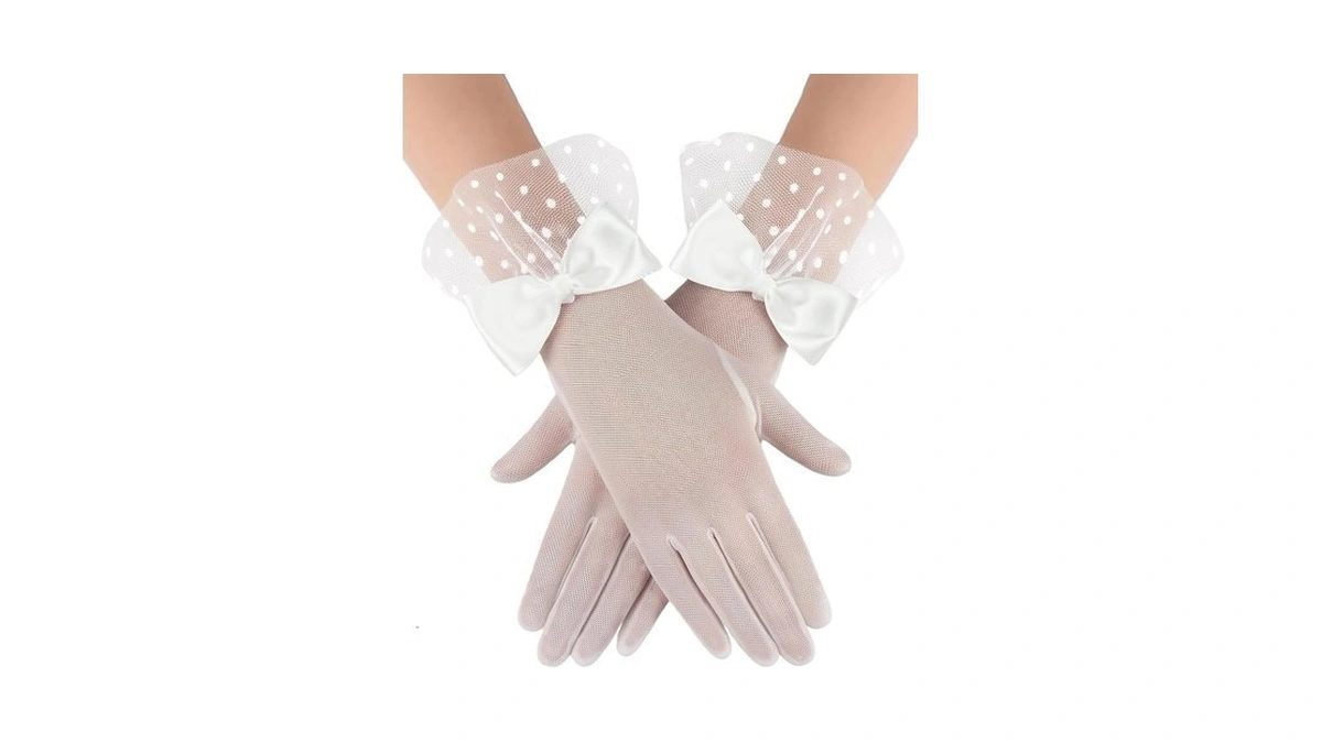 Avidlove Women Lace Gloves Wedding Tea Party Gloves Bow Short