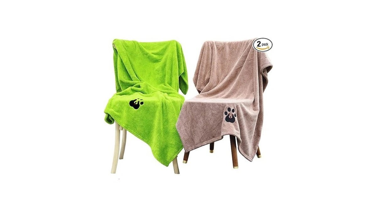 Dogvingpk Extra Large Dog Towel 2 Pack, Super Absorbent Soft