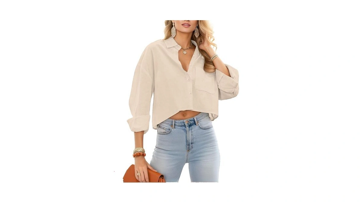 Jinkesi Button Down Shirts & Blouses For Women Long Sleeve