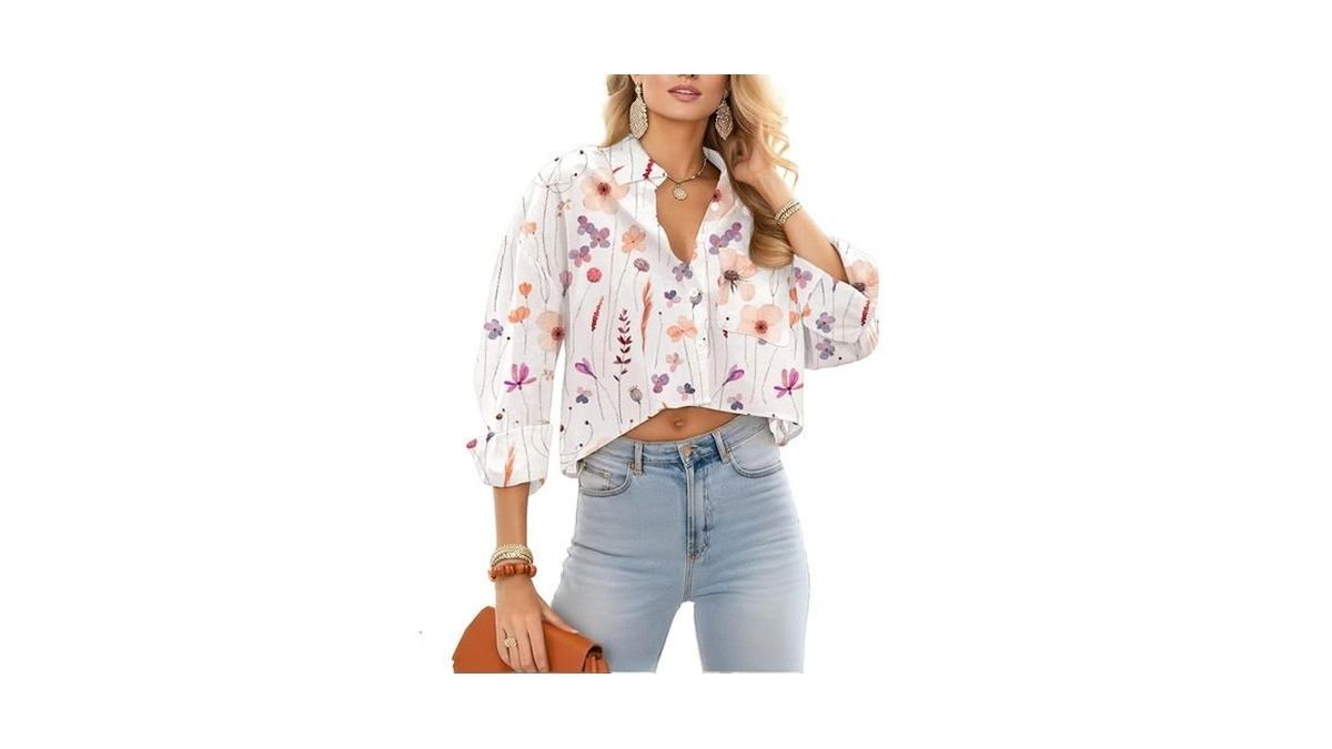 Jinkesi Button Down Shirts & Blouses For Women Long Sleeve