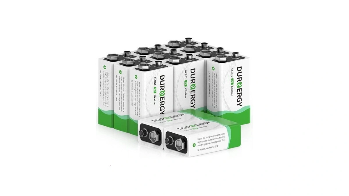 Durnergy 9v Batteries 12 Pack, 10-year Shelf Life, 9v Battery