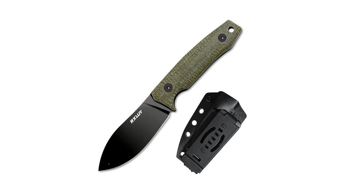 Rxluy Fixed Blade Knife With Kydex Sheath, 2.95" N690co Steel