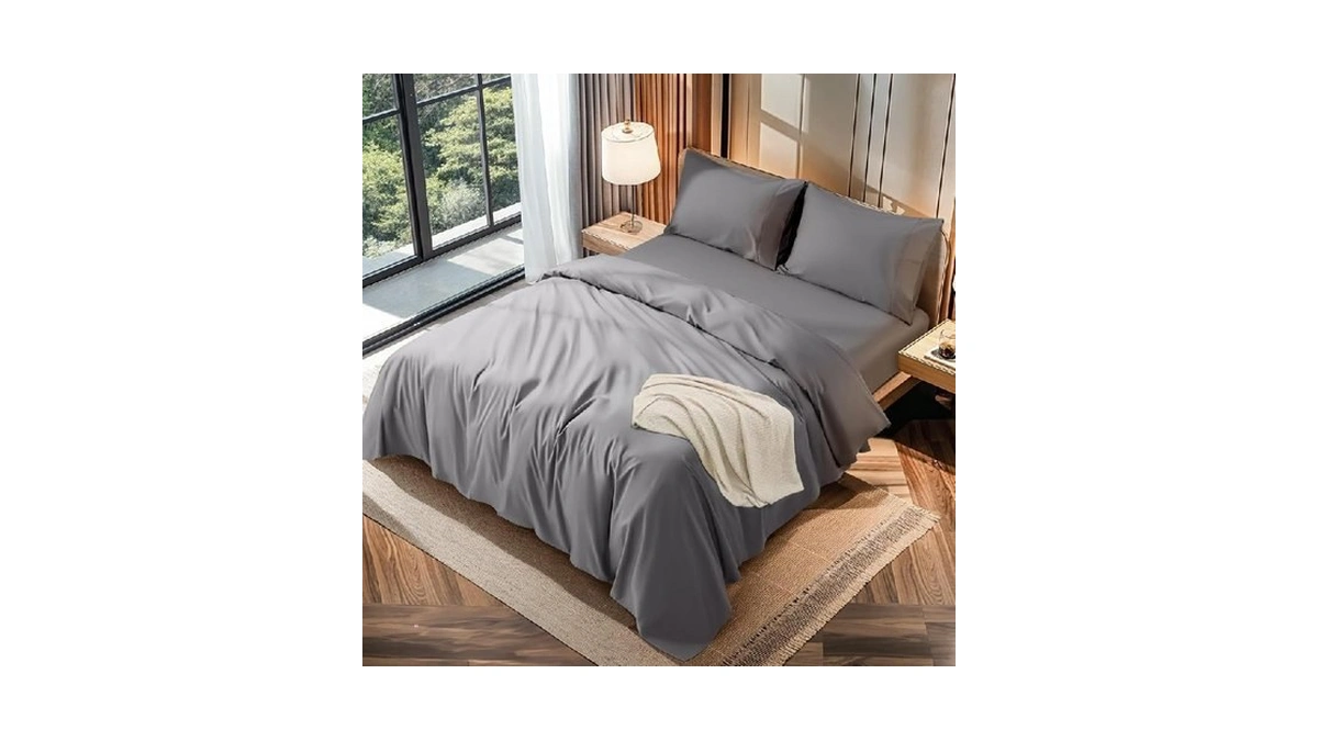 Lbro2m 100% Cotton 1200 Thread Count Queen Size Sheets Set,16
