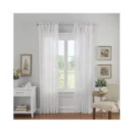 Elrene Home Fashions Jolie Crushed Semi-sheer Window Curtain, Adjustable Tie-top