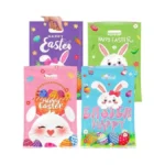 Litmitfu 50 Pcs Easter Gift Bags With Handles, Plastic Happy