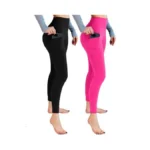 Leafigure 2 Packs Leggings With Pockets For Women, High Waisted