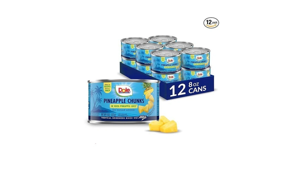 Dole Pineapple Chunks In 100% Pineapple Juice With No Sugar