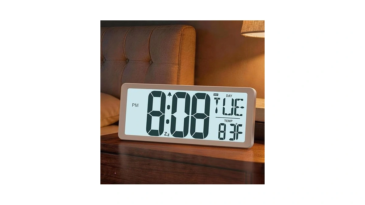 Tempospark Digital Clock Battery Operated With Backlight,14.2" Digital Wall Clocks
