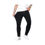 Qgrswbc Stretch Jeans Men Fashion Denim Trousers With Pockets Tapered