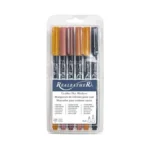 Realeather F2400-01 Leather Dye Pens, Double Sided With Fine And