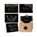 Oaken Leaford 24 Pack Pre-folded Floral Thank You Cards With