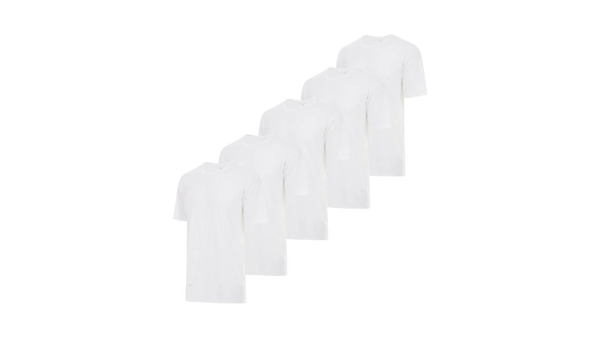 Essential Elements 5 Pack: Men's Crew Neck 100% Pure Cotton