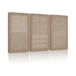 Kuvioke Boho Mid-century Modern Wall Art Framed Neutral Retro Minimalist