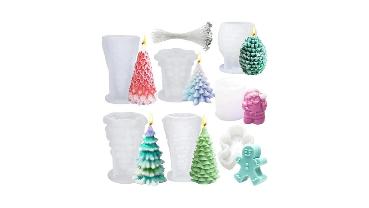 7pcs Christmas Silicone Mold Set For Candle Making, Atarvana 3d