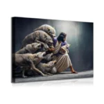 Jesus And Sheep Canvas Wall Art Christian Jesus Saves And